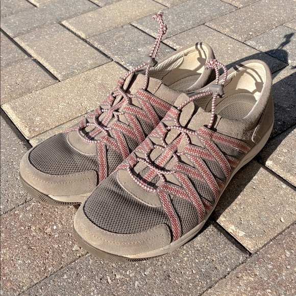 Dansko Shoes - Dansko Sneakers Women’s 9.5 Honor Brown Suede and Pink Walking Shoes